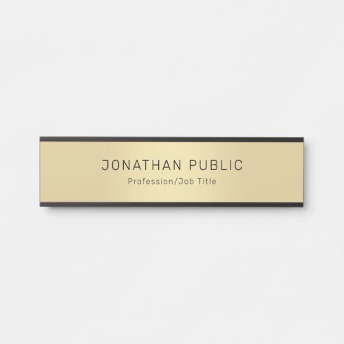 Glamour Black Gold Template Professional Elegant Door Sign