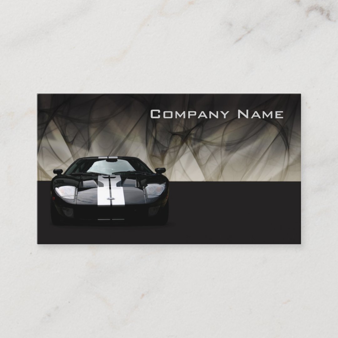 Glamour Black Sports Car Business Card Zazzle