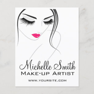 Glamour Black White Pink Lashes Makeup and Beauty Flyer