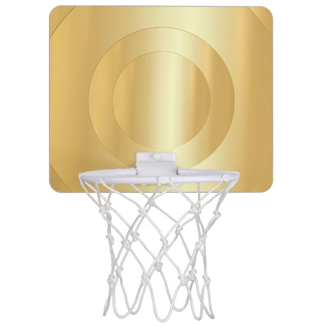 Glamour Blank Template Custom Faux Gold Mini Basketball Hoop (Front)