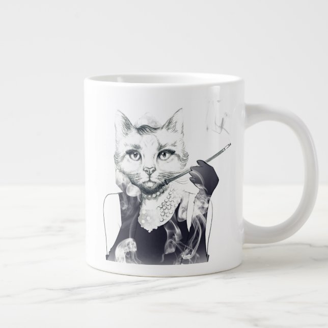 Glamour Cat Giant Coffee Mug (Right)