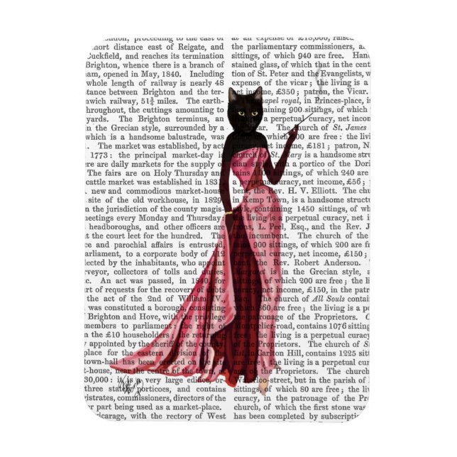 Glamour Cat in Pink 2 Magnet (Vertical)