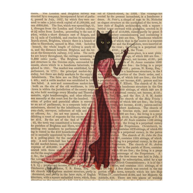 Glamour Cat in Pink Wood Wall Art (Front)
