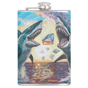 Glamour Chomp-Shark Breaching for Shiny Gems- Golf Flask
