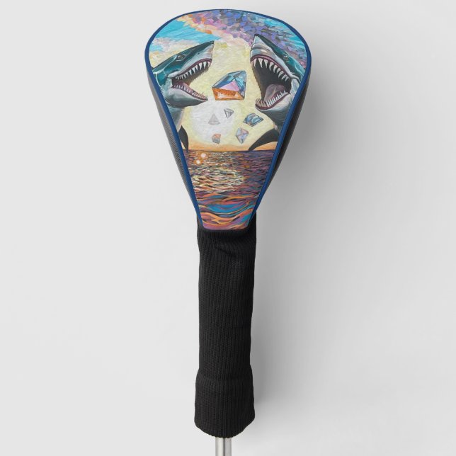 Glamour Chomp-Shark Breaching for Shiny Gems- Golf Head Cover (Front)
