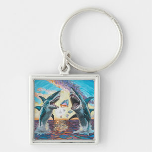 Glamour Chomp-Shark Breaching for Shiny Gems- Keychain