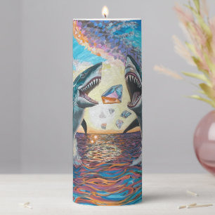 Glamour Chomp-Shark Breaching for Shiny Gems- Pillar Candle