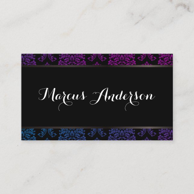 Glamour Damask pattern Business Card (Front)