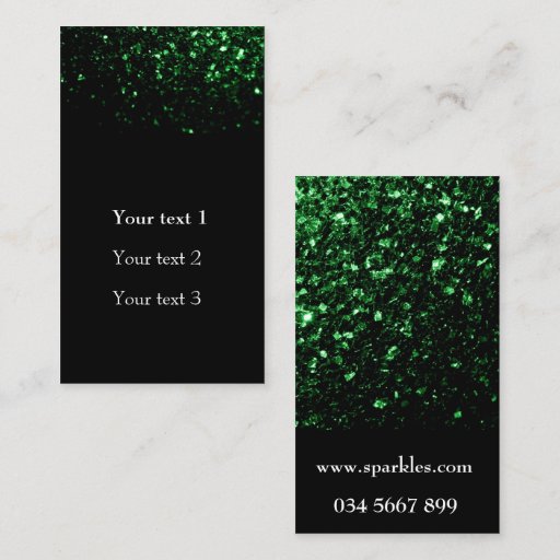 Customizable Beautiful Glamour Green glitter sparkles Business Card Template