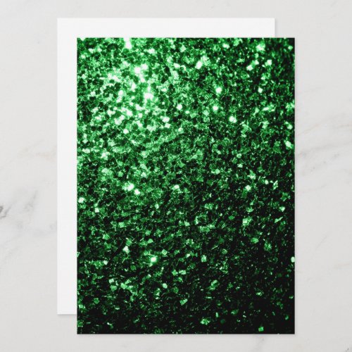 Glamour Dark Green glitter sparkles Personalize  Invitation