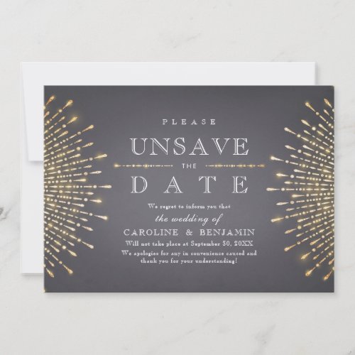 Glamour Deco gold and Gray Vintage Unsave The Date Save The Date