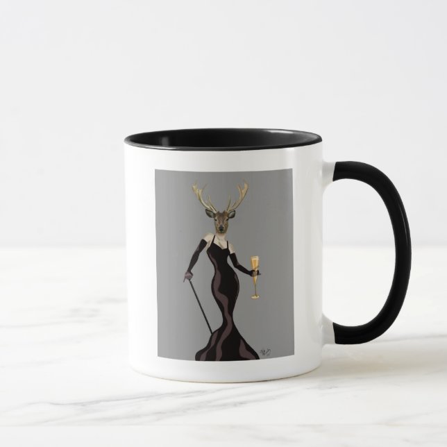 Glamour Deer in Black 2 Mug (Right)