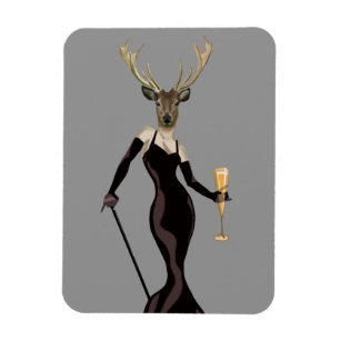 Glamour Deer in Black 3 Magnet