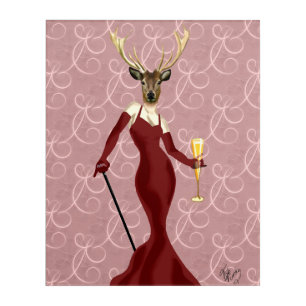 Glamour Deer in Marsala Acrylic Print