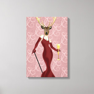Glamour Deer in Marsala Canvas Print