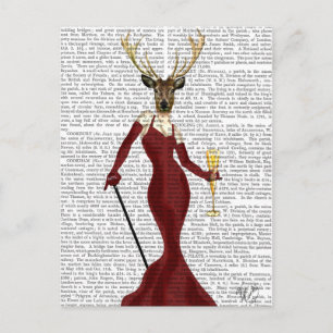 Glamour Deer in Marsala Postcard