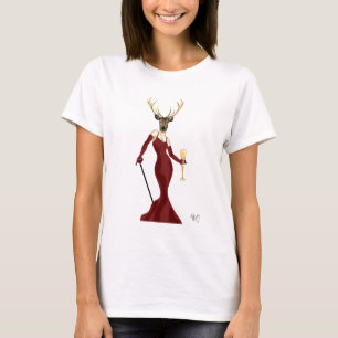 Glamour Deer in Marsala T-Shirt