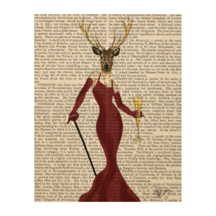 Glamour Deer in Marsala Wood Wall Decor