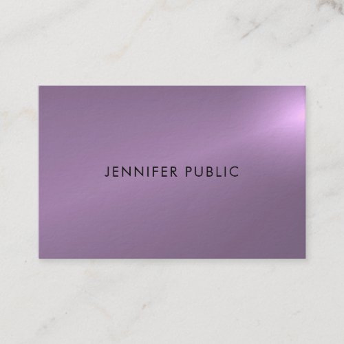 Glamour Design Elegant Purple Elite Plain Luxury Business Card