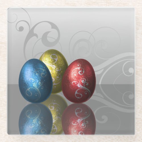 Glamour Easter Eggs _ Glass Coaster