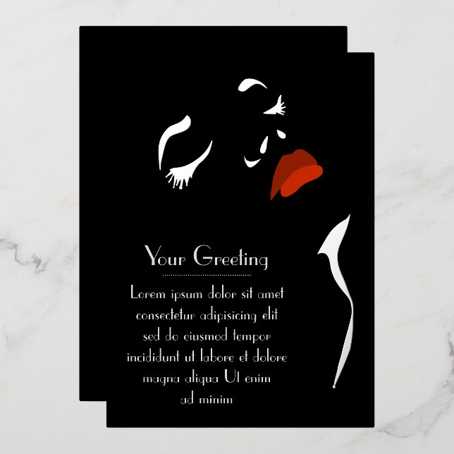 Glamour Face Foil Invitation (Front/Back)