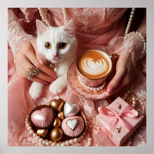 Glamour fashion luxury girly coffee photo poster