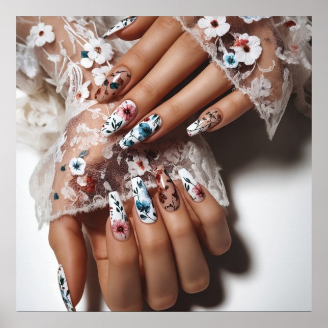 Glamour fashion luxury summer nails art photo poster (Front)