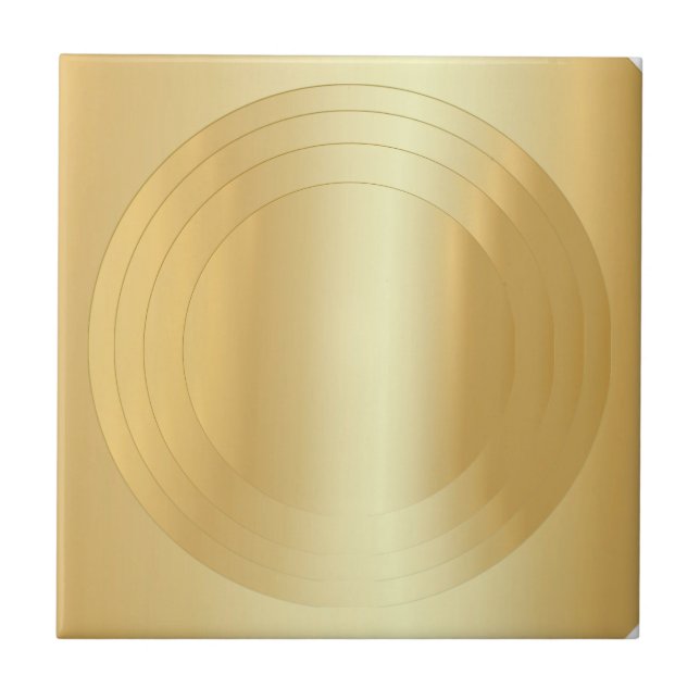 Glamour Faux Gold Blank Template Custom Elegant Ceramic Tile (Front)
