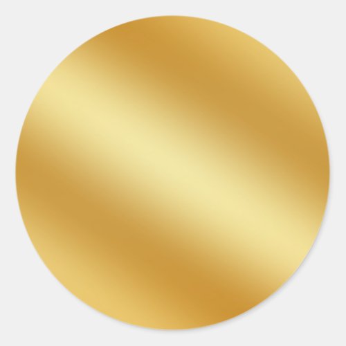 Glamour Faux Gold Blank Template Elegant Chic Clas Classic Round Sticker