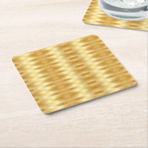 Glamour Faux Gold Elegant Modern Blank Template Square Paper Coaster