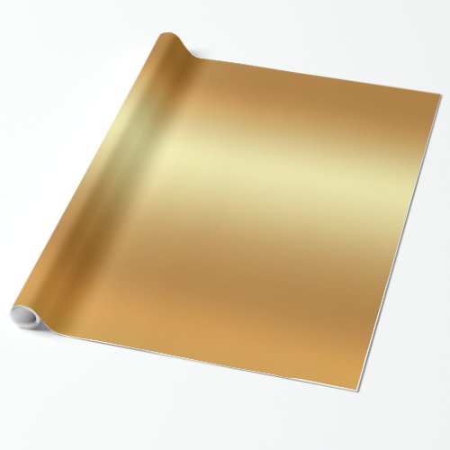 Glamour Faux Gold Elegant Modern Golden Glossy Wrapping Paper