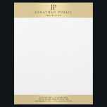 Glamour Faux Gold Elegant Monogram Template Letterhead<br><div class="desc">Glamour Faux Gold Elegant Monogram Template Modern Letterhead.</div>