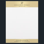 Glamour Faux Gold Elegant Monogram Template Letterhead<br><div class="desc">Glamour Faux Gold Elegant Monogram Template Modern Letterhead.</div>