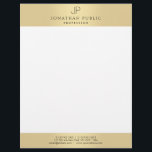 Glamour Faux Gold Elegant Monogrammed Template Letterhead<br><div class="desc">Glamour Faux Gold Elegant Monogrammed Template Modern Letterhead.</div>