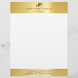 Glamour Faux Gold Initial Professional Modern Letterhead