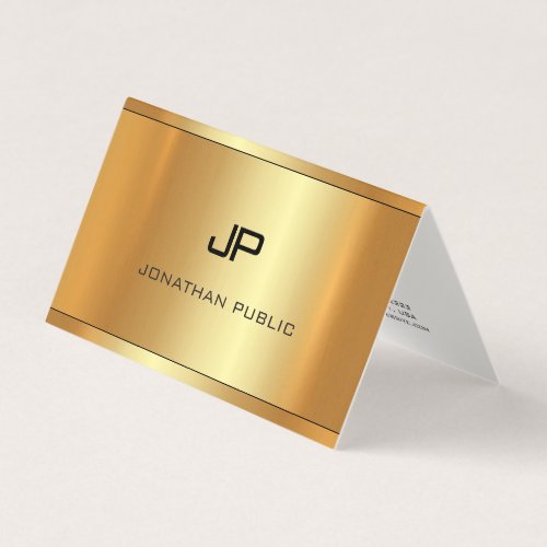 Glamour Faux Gold Luxury Template Modern Folded Business Card