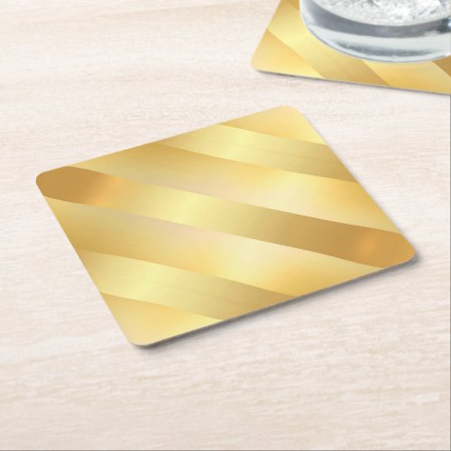 Glamour Faux Gold Modern Elegant Blank Template Square Paper Coaster