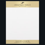 Glamour Faux Gold Modern Elegant Monogram Template Letterhead<br><div class="desc">Glamour Faux Gold Modern Elegant Monogram Template Letterhead.</div>