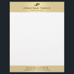 Glamour Faux Gold Modern Elegant Monogram Template Letterhead<br><div class="desc">Glamour Faux Gold Modern Elegant Monogram Template Letterhead.</div>