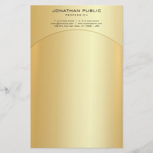 Glamour Faux Gold Modern Elegant Template Stationery