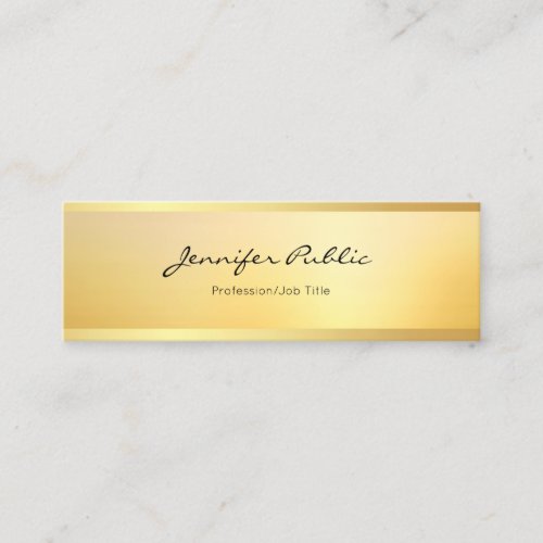 Glamour Faux Gold Modern Minimalist Elegant Mini Business Card