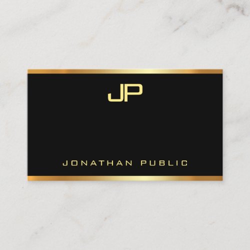 Glamour Faux Gold Monogram Modern Elegant Template Business Card