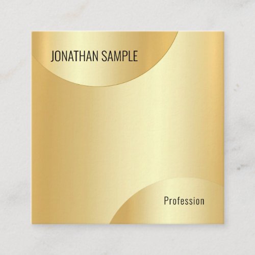 Glamour Faux Gold Template Modern Elegant Design Square Business Card