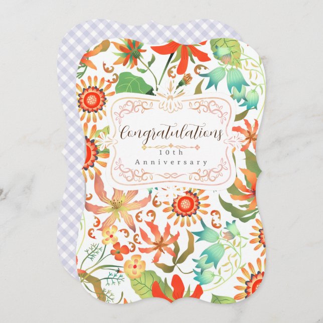Glamour Floral Congratulations White Card (Front/Back)
