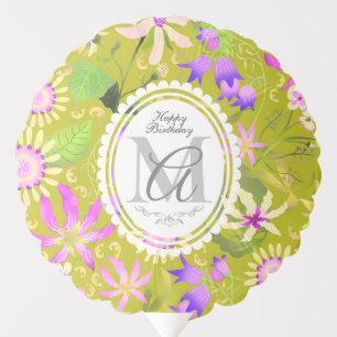 Glamour Floral Green Balloon