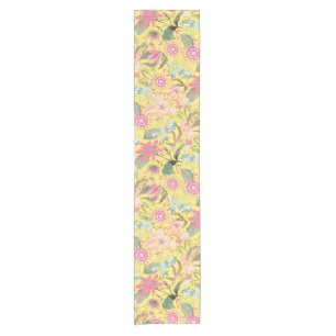 Glamour Floral Yellow Short Table Runner