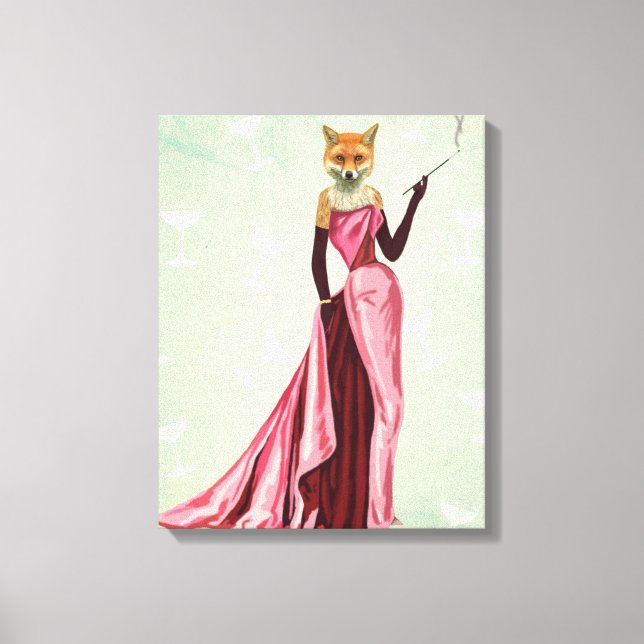 Glamour Fox in Pink Canvas Print (Front)