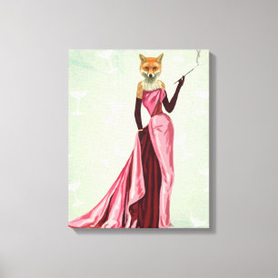 Glamour Fox in Pink Canvas Print