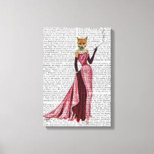 Glamour Fox in Pink Canvas Print