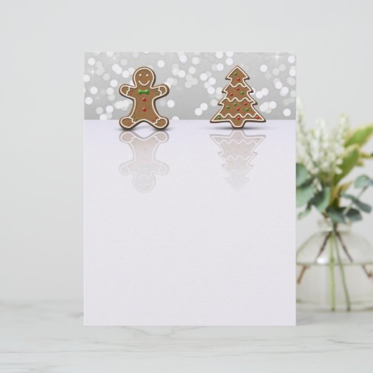 Glamour Gingerbread Man and Tree - Letterhead (Standing Front)